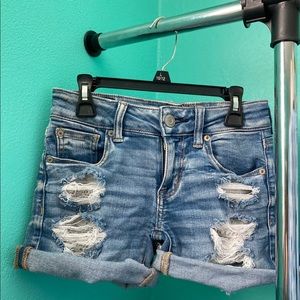 American Eagle medium wash shorts
